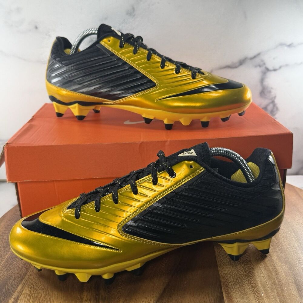 Men Size 10-Nike Vapor Speed Low TD Maize Gold/Black Football Cleats 643152-700